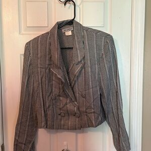 Women's Black and White‎ Checkered Jacket